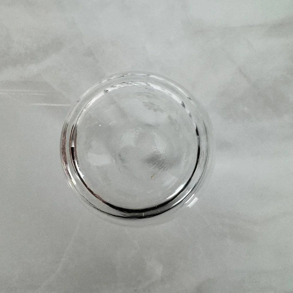 Pasabahce Small Vintage Floral Etched Clear Glass Vase Daisy Made in Turkey‎